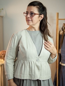 Жакет из жаккарда "Елочка"