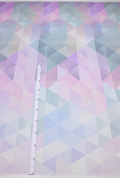 Перкаль "Геометрия - цветные треугольники", (комп), ш.2.2м, хлопок-100%, 110гр/м.кв