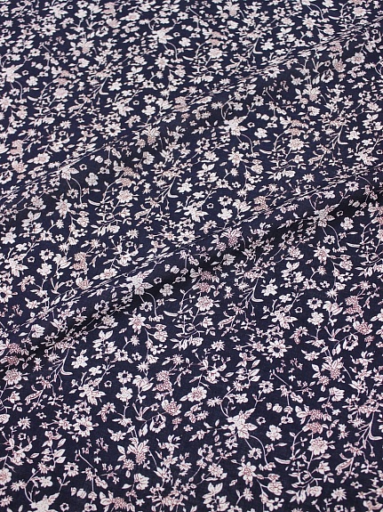 Штапель "Летний вечер" цв.чернильно-фиолетовый, ш.1.40м, вискоза-100%, 90гр/м.кв 