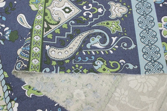 Полулен "Шанита" цв.синий,  ш.1.5м, лен-30%, хлопок-70%, 145гр/м.кв