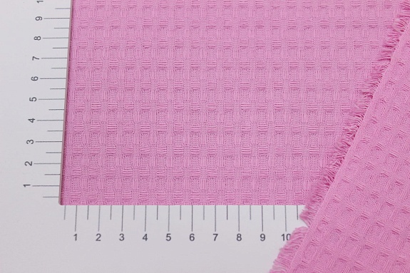 Вафельное полотно "Крупная клетка" цв.розовый, ш.1.5м, хлопок-100%, 200гр/м.кв