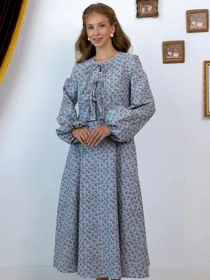 Платье из теплого хлопка "Душистые соцветия"