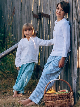 Детская льняная рубашка
