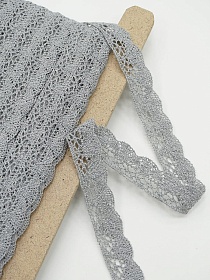 Кружево цв.серый, ш.19мм, хлопок-90%, п/э-10%, рис.110/7