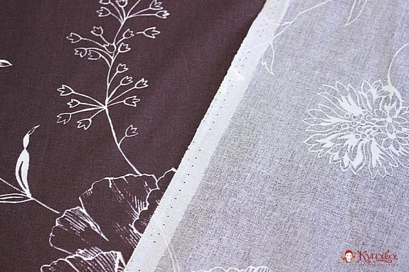 Поплин "Цветалина" цв.шоколадно-лиловый, (комп), ш.2.2м, хлопок-100%, 110гр/м.кв