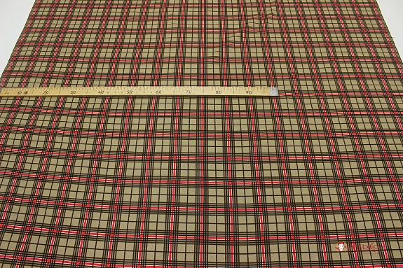 Фланель "Средняя клетка" цв.красный/коричневый, ш.1.5м, хлопок-100%,180гр/м.кв