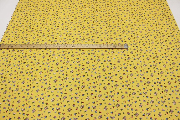 Штапель "Лола" цв.желтая горчица, ш.1.44м, вискоза-100%, 90гр/м.кв