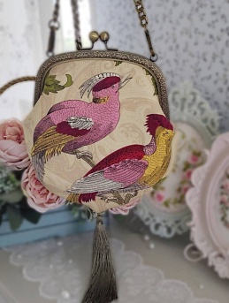 Винтажная сумочка из интерьерного хлопка "Эдем" 