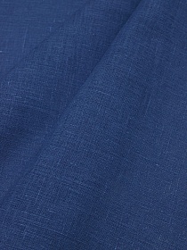 Лен костюмный с умягчением цв.Этнографический синий, СОРТ2, ш.1.5м, лен-100%, 190гр/м.кв