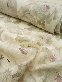 Лен костюмный (Digital) "Акварельный сад", ш.1.5м, лен-100%, 190гр/м.кв