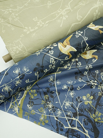 Перкаль "Легкое дыхание-птицы" градиент, (комп), СОРТ2, ш.2.2м, хлопок-100%, 110гр/м.кв