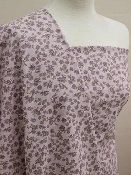 Теплый хлопок "Элиса" цв.бл.розово-сиреневый/сиреневый, ш.1.5м, хлопок-100%, 160гр/м.кв