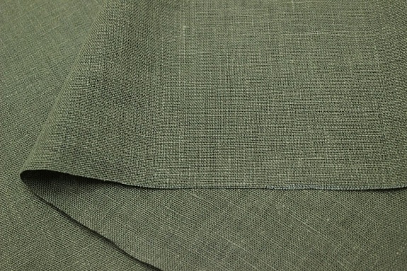 Лен костюмный с эффектом мятости цв.Темный хаки шалфей, ш.1.45м, лен-100%, 250гр/м.кв