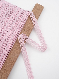Кружево цв.нежно-розовый, ш.16мм, хлопок-90%, п/э-10%, рис.078/11
