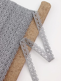 Кружево цв.серый, ш.12мм, хлопок-90%, п/э-10%