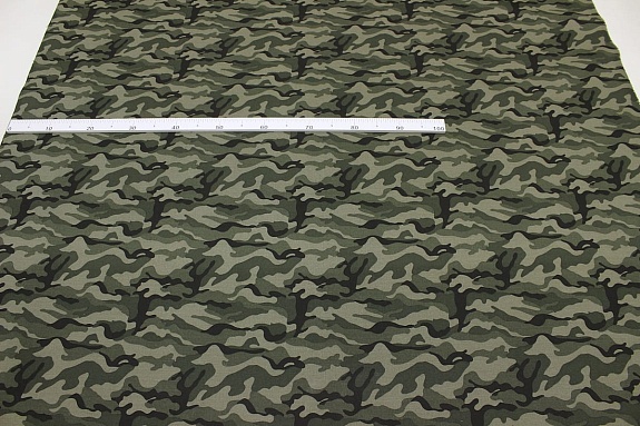 Саржа "Камуфляж" цв.зеленый хаки, ш.1.48м, хлопок-100%, 240гр/м.кв