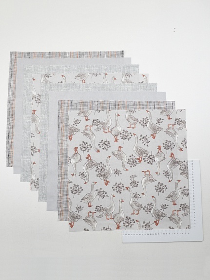 Набор тканей для рукоделия "Рогожка: набор компаньонов №3", 45*45 см, 8 шт