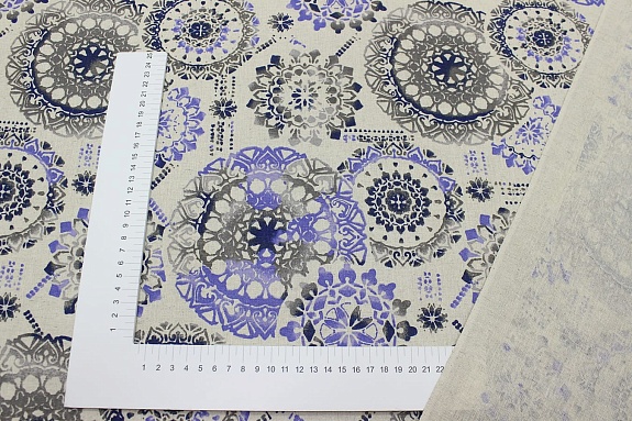 Полулен "Мистерия" цв.фиолетово-синий (на суровом), ш.1.5м, лен-30%, хлопок-70%, 140г/м.кв