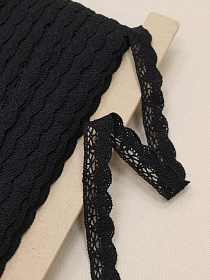 Кружево цв.черный, ш.19мм, хлопок-90%, п/э-10%, рис.110/26