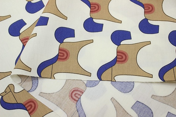 Сатин "Деревянная лошадка" цв.сливочный, ш.2.35м, хлопок-100%, 110гр/м.кв