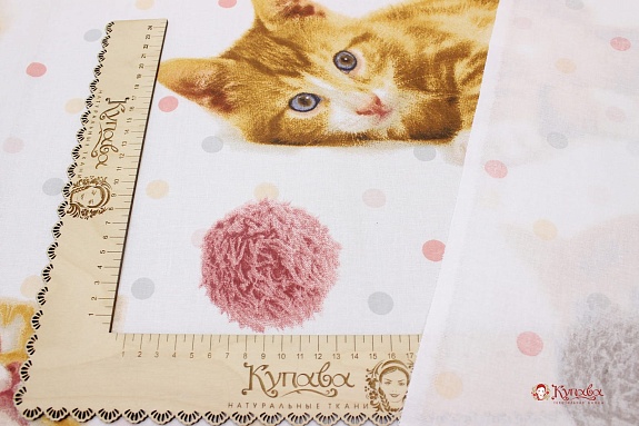 Перкаль "Котенок Рыжик", ш.1.5м, хлопок-100%, 110гр/м.кв