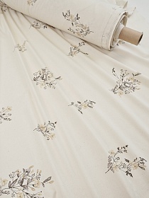 Поплин "Тиана - букетики" (на суровом), (комп), ш.2.2м, хлопок-100%, 110гр/м.кв