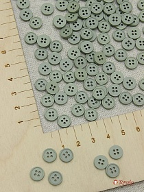 Пуговица пластмасса, цв.сухая трава, 8мм, 4 отверстия