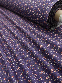 Ситец "Цветики" цв.чернильный, СОРТ2, ш.0.95м, хлопок-100%, 100гр/м.кв