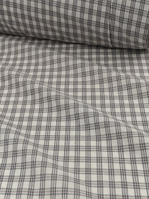 Вареный (стираный) хлопок "Тройная мелкая клетка" цв.т.серый, ш.2.5м, хл-100%, 110гр/м.кв