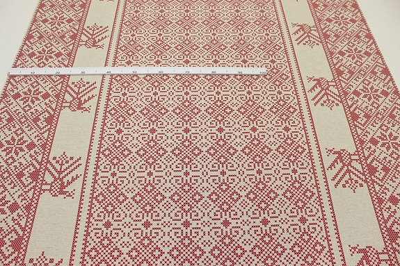 Полулен "Вышивка крестом Птичка" (на суровом), ш.1.5м, лен-30%, хлопок-70%