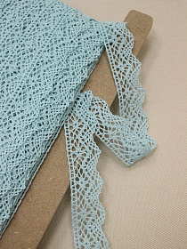 Кружево цв.св.мятно-бирюзовый, ш.30мм, хлопок-90%, п/э-10%, рис.031/19