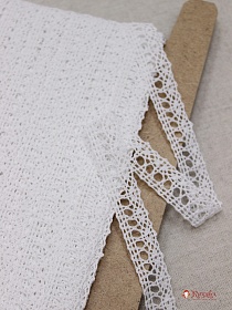 Кружево цв.белый, ш.20мм, хлопок-90%, п/э-10%#000873