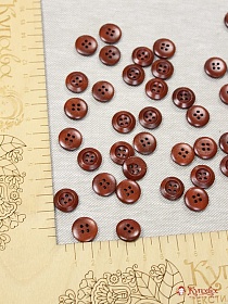 Пуговица красное дерево,15мм, 4 отверстия#010040