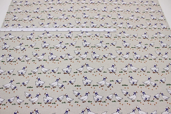 Полулен "Гуси" (на т.суровом), ш.1.5м, лен-30%, хлопок-70%, 147гр/м.кв