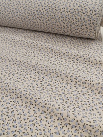 Теплый хлопок "Утренние росинки" цв.св.бежево-молочный/голубой, ш.1.5м, хлопок-100%, 160гр/м.кв