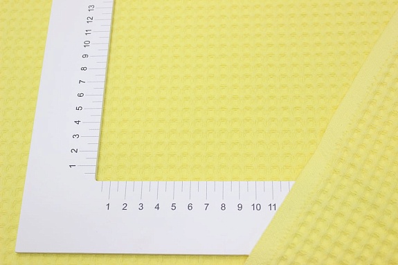 Вафельное премиум-полотно "Italy" цв.Нежно-желтый , ш.1.43м,  хлопок-100%, 240гр/м.кв