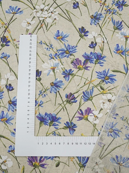 Полулен "Васильковый шелк" (на суровом), ш.1.5м, лен-30%, хлопок-70%, 140гр/м.кв