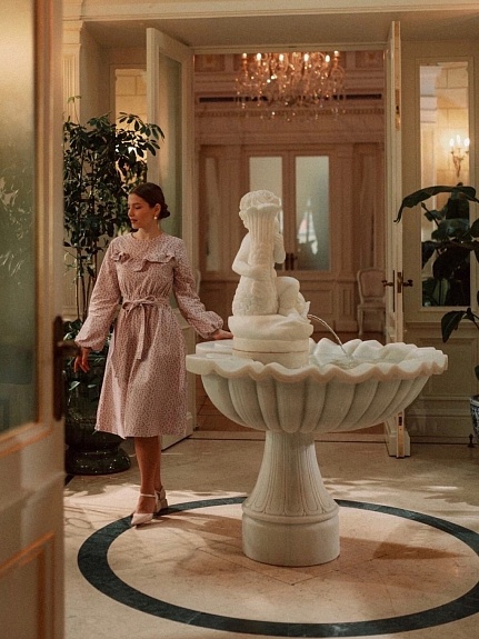 Нежное платье из теплого хлопка "Мелкая ботаника"