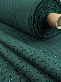 Шитье "Мелкие четырехлистники" цв.т.можжевеловый, ш.1.5м, выш.часть 1.36м, батист, хлопок 100%