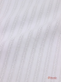 Фактурный хлопок "Мережка-полоска" цв.белый (отбеленный), ш.1.45м, батист, хлопок-100%, 100гр/м.кв