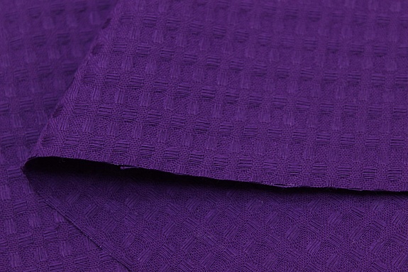 Вафельное полотно "Крупная клетка" цв.фиолетово-лиловый, ш.1.5м, хлопок-100%, 200гр/м.кв