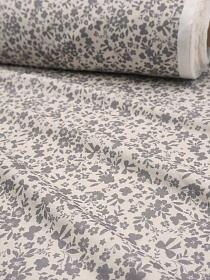 Муслин Премиум двухслойный гладкий "Порхающая полянка" цв.серый, ш.2.5м, хлопок-100%, 120гр/м.кв