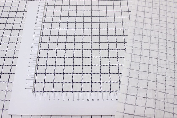 Перкаль "Темная клеточка на белом", ш.2.2м, хлопок-100%, 110гр/м.кв