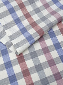 Холст полотенечный "Средняя клетка" цв.серый/синий, ш.0.5м, лен-30%, хлопок-70%, 140гр/м.кв