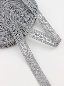 Кружево цв.серый, ш.15мм, хлопок-90%, п/э-10%, 10м, рис.099/7