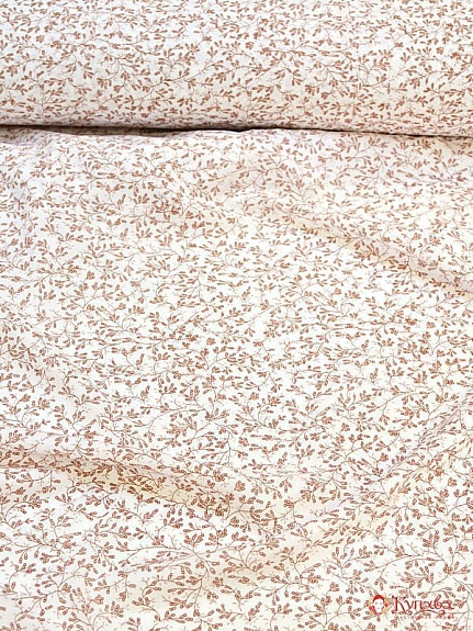 Вискоза с хлопком "Барбариски" цв.терракотовый на белом, 1.44м, хл-70%, вискоза-30%, 90гр/м.кв