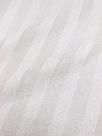 Лен декоративный "Сетка с широкой полоской" цв.белый, ВИД2, ш.2.60м, лен-100%, 95гр/м.кв