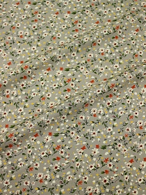 Штапель Премиум "Полевое настроение" цв.серый мох, ш.1.45м, вискоза-100%, 120гр/м.кв