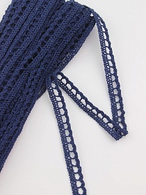 Кружево цв.т.сине-фиолетовый, ш.08мм, хлопок-90%, п/э-10%, 10м