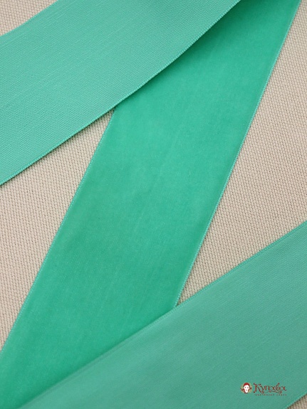 Лента бархатная цв.Мятно-зеленый, ш.50мм, полиэстер-100%